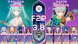 [F2P] Spiral Abyss 3.8 Faruzan Freeze & Razor Rainbow l Floor 12 9 stars Genshin Impact