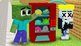 Monster School: Zombie Boy Vending Machine Wrong Head Wolf Girl - Funny Story - Minecraft Animation