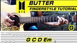 (BTS) Butter (Guitar Fingerstyle Cover) Tabs+Chords