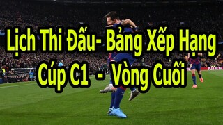 Bảng Xếp Hạng Cúp C1 - Lịch Thi Đấu Vòng Cuối