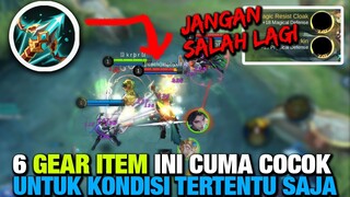 JANGAN SALAH LAGI, 6 GEAR ITEM INI CUMA COCOK DIGUNAKAN UNTUK KONDISI TERTENTU - Mobile Legends