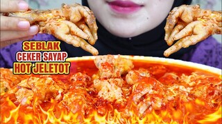 ASMR SEBLAK CEKER SAYAP HOT JELETOT | BUKA PUASA PEDAS ULUL ASMR