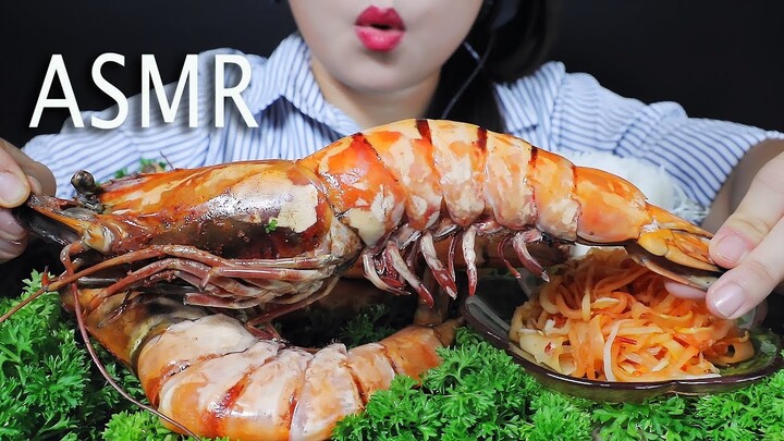 ASMR EATING GIANT MOMMY TIGER PRAWNS EATING SOUND | LINH-ASMR 먹방 mukbang