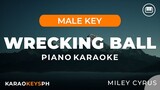 Wrecking Ball - Miley Cyrus (Male Key - Piano Karaoke)