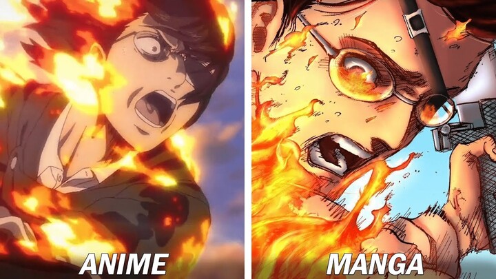 Hange's and Floch Deaths - ANIME vs MANGA (part 3) - Attack On Titan Season 4 Part 3 Cour 1