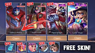 NEW! FREE TRANSFORMER SKIN AND EPIC SKIN + 16 PASS TOKEN DRAW! FREE SKIN! | MOBILE LEGENDS 2023