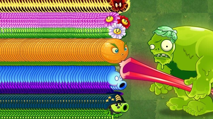 PvZ 2 Challenge - 100 level 1 plants and 25 max level plants vs. Tofu Giant Zombie