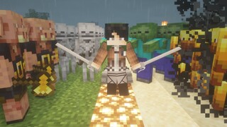 Levi vs 100 of Every Mob Minecraft Attack on Titan Mod