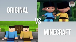 Upin & Ipin - Esok Puasa (Original VS Minecraft Animation)