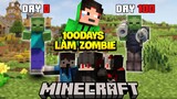 Siêu tóm tắt 100 ngày trở thành zombie chúa bất ổn mờ lem bọn dân làng siêu múp-Minecraft sinh tồn