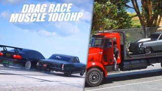 DRAG RACE MUSCLE 1000HP ! BERUJUNG DIGREBEK POLISI !!! GTA 5 ROLEPLAY