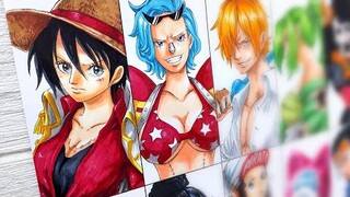 Drawing StrawHat Pirates Gender Swap | Genderbent | One Piece | ワンピース