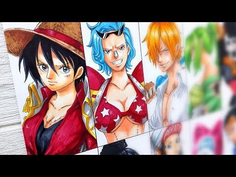 Drawing StrawHat Pirates Gender Swap | Genderbent | One Piece | ワンピース