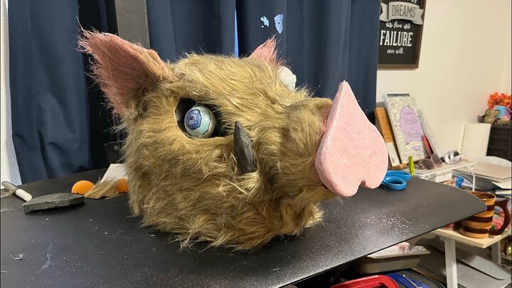 How to make a Inosuke pig helmet/mask cosplay