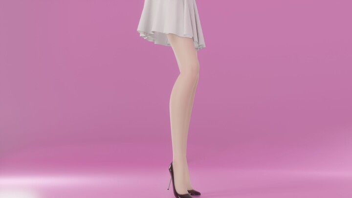 [Blender/Eevee Cloth Calculation] The white skirt is also quite attractive