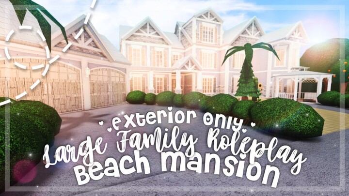 Large Family Roleplay Vacation Beach Mansion I Exterior Only I Bloxburg Speedbuild and Tour