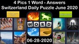 4 Pics 1 Word - Switzerland - 28 June 2020 - Daily Puzzle + Daily Bonus Puzzle - Answer -Walkthrough