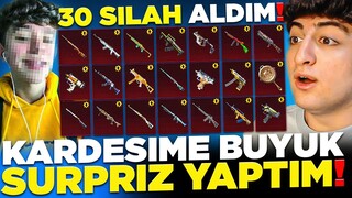 KARDEŞİMİN HESABINA 30 YÜKSELTİLEBİLİR YENİ SİLAHI BİRDEN ALDIK! (ÇOK ŞANSLI 😲) PUBG Mobile