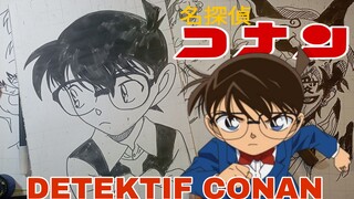 menggambar anime DETEKTIF  CONAN