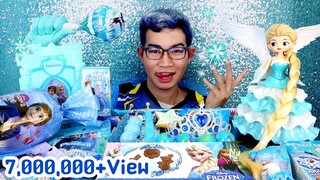 ชาเลนจ์อาหารสีฟ้า เอลซ่า Frozen Elsa blue color food #Mukbang #ASMR 겨울왕국 엘사 파란색 음식 먹방:ขันติ