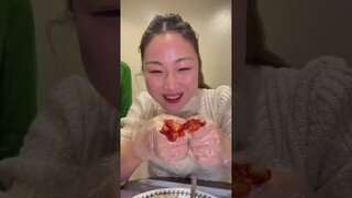 post-birthday dinner.. raw crab snack🦀🥳 #koreanfood #mukbang