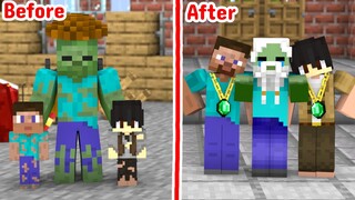 Monster School : Zombie Boy And 2 Beggar Babies - Minecraft Animation