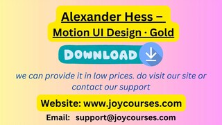 Alexander Hess – Motion UI Design · Gold