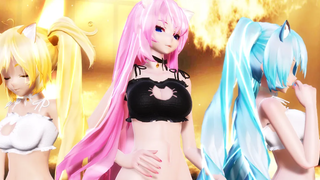 【MMD】PiNK CAT - ชุดชั้นใน Tda Cat Luka Miku และ Neru HD 1080p