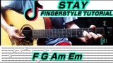 Stay - The Kid LAROI | Justin Bieber (Guitar fingerstyle) Tabs + Chords