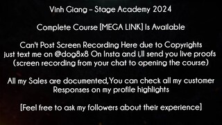 Vinh Giang Course Stage Academy Download