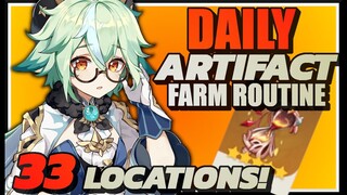 FAST AND EASY WAY TO GATHER ARTIFACTS IN GENSHIN IMPACT ( FOOD FOR YOUR ARTIFACTS) FARM DAILY!