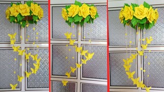 Làm chuông gió bằng giấy màu / hoa giấy trang trí / hoa giấy treo tường