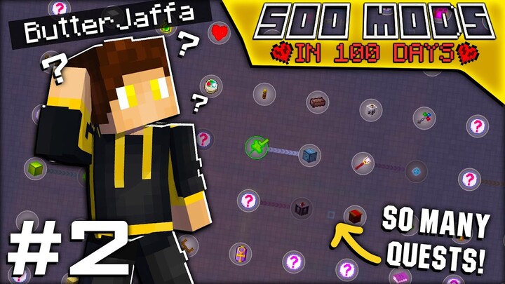 SO MANY QUESTS SUCH LITTLE TIME!!! | Minecraft - 500 Mods in 100 Days #2