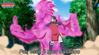 Sarada usa SUSANO´O Perfeito e surpreende Sasuke - Boruto