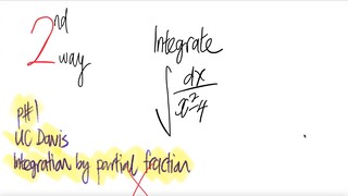 UC Davis #1 2nd way: integral ∫1/(x^2-4) dx [integration by partial fraction]