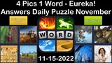 4 Pics 1 Word - Eureka! - 15 November 2022 - Answer Daily Puzzle + Bonus Puzzle