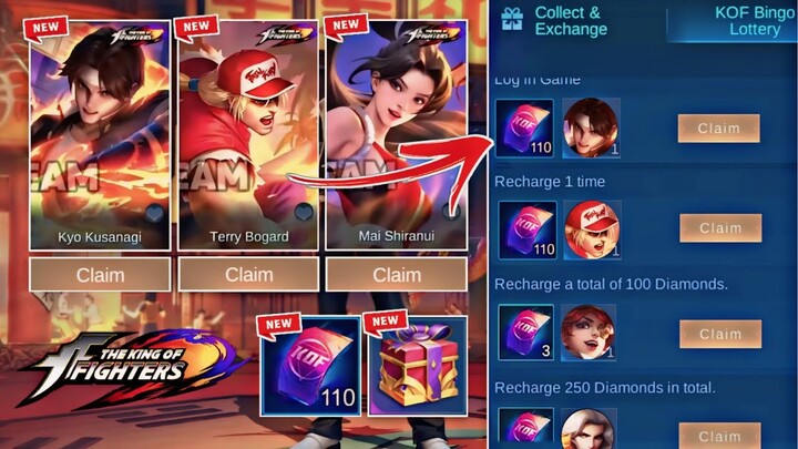 NEW KOF EVENT 2024! FREE KOF '97 SKIN AND EPIC SKIN + TICKET DRAWS! FREE SKIN! | MOBILE LEGENDS 2024