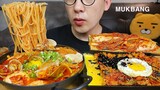 바지락이 끝없이 나오는 김치순두부쫄면과 완전 꿀맛🥓베이컨파김치볶음밥 한식 먹방! Kim chi Sundubu-jjigae (Spicy soft tofu stew) MUKBANG