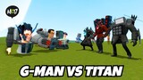 Skibidi Toilet G-MAN Fanmade vs Semua TITAN!