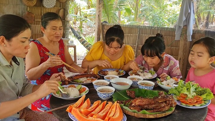 Cơm sườn cọng nướng lâu ngày ăn lại nó ngon gì đâu |ATCL