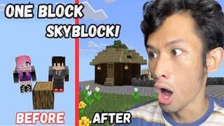 MAY BAHAY NA KAMI! | ONE BLOCK SKYBLOCK SA MINECRAFT PE with a TWIST! #3