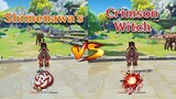 Hu Tao Artifacts Comparison, Shimenawa's vs Crimson Witch of Flames!! gameplay COMPARISON!!