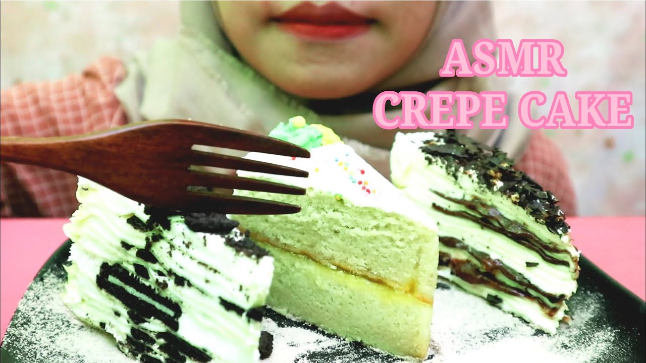 green crepe cake, mochi dessert MUKBANG ASMR | By BELLE kwai | Facebook