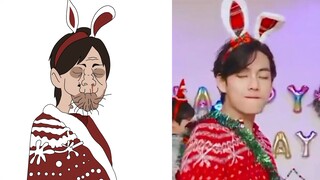 FUNNY BTS BUTTER CHRISTMAS DRAWING MEMES