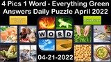 4 Pics 1 Word - Everything Green - 21 April 2022 - Answer Daily Puzzle + Bonus Puzzle