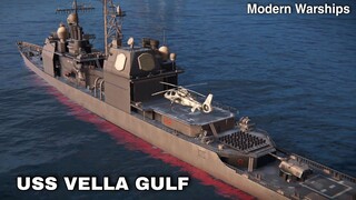Modern Warships: cruiser USS VELLA GULF in action.