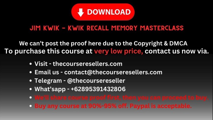 Jim Kwik - Kwik Recall Memory Masterclass