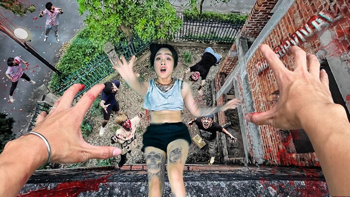 Zombie Escape POV - Crush Rescue Fit || ROX 這男人太狠 面對活屍 一次救四個可愛女僕 ( The Walking Dead - Zombieland )
