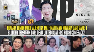 NOVARIA LEMON MODE ALIEN GA BISA MATI!! REAKSI STREAMER DEWA UNITED 1-1 RRQ HOSHI MPL ID S13!!