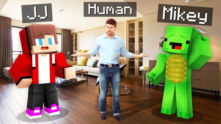 JJ and Mikey vs Real Human in Real Life - Minecraft Maizen